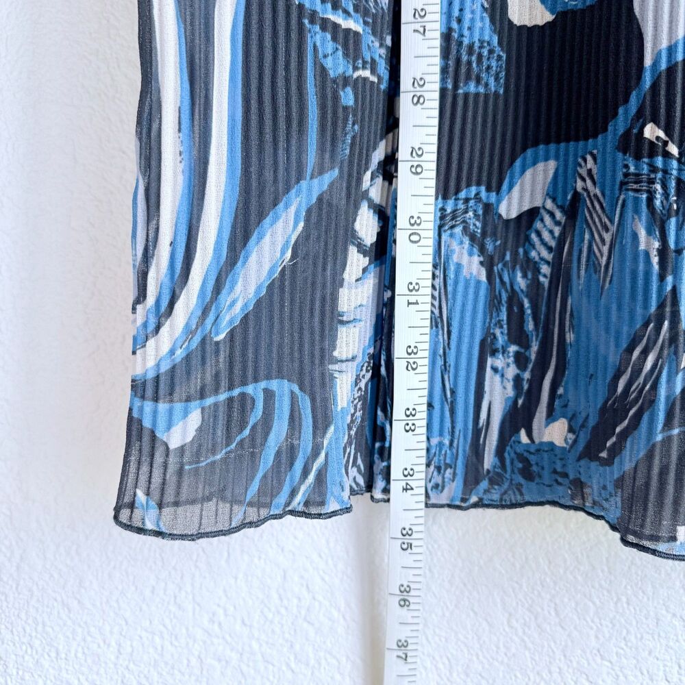 BOSS Hugo Boss Vapliso Elastic Waist Pleated Chiffon Midi Skirt in Blue Size 0 - Picture 15 of 16